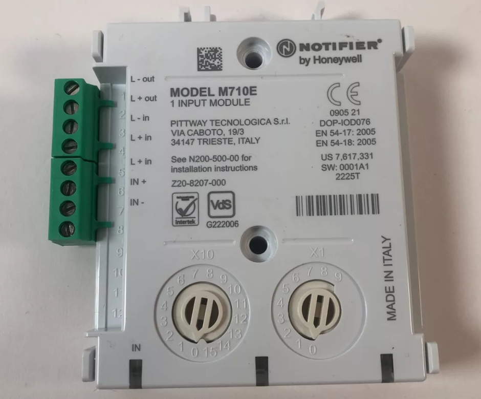 Modulo d'ingresso Notifier sezione cavo max 2.5mm2 grigio - M710E 01