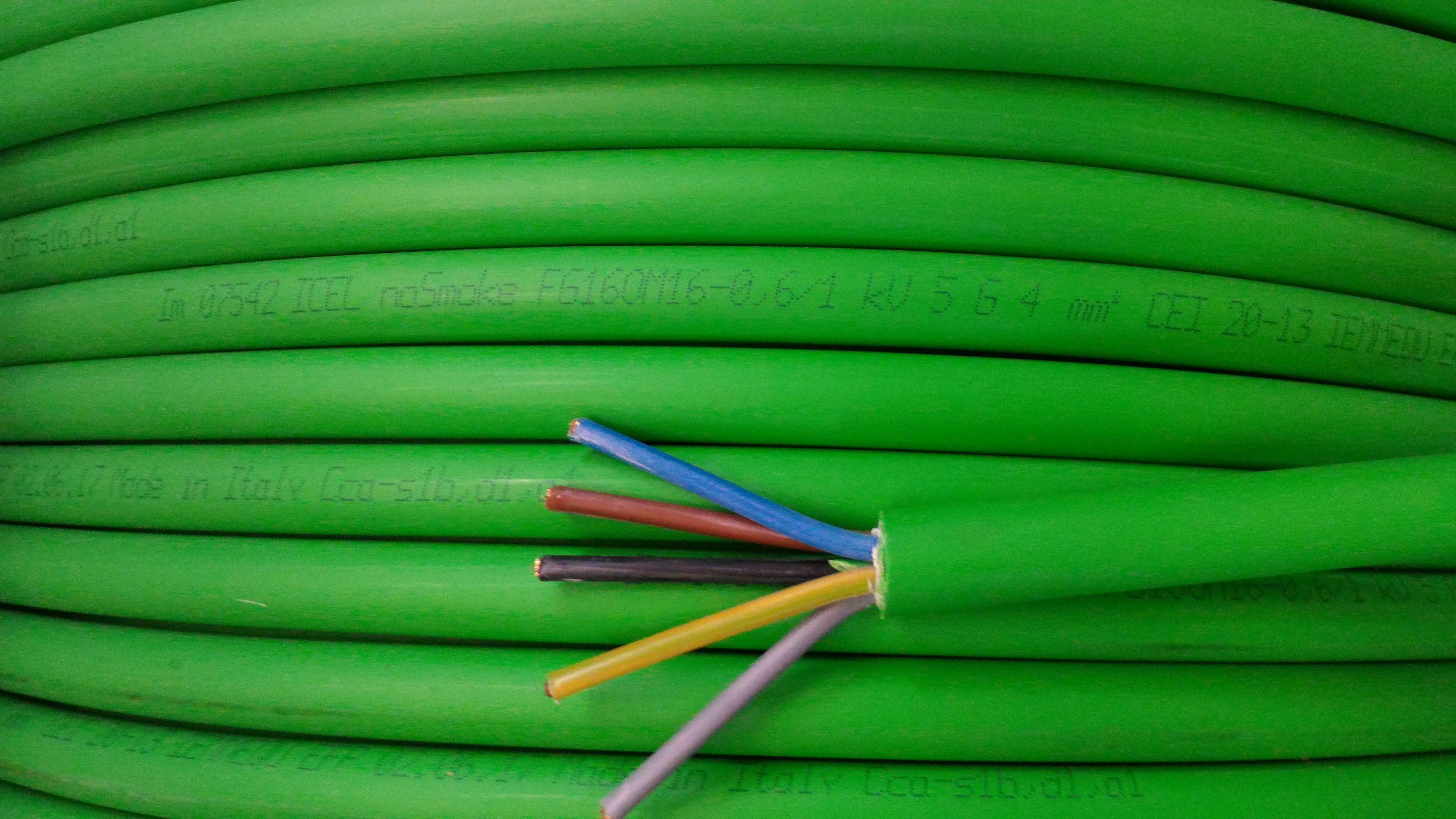 cavi cavi al metro cavo fg16om16 multipolare fg16 verde 5 conduttori da 4mmq con giallo verde fg7om1-5gx4 fg16om16-5gx4