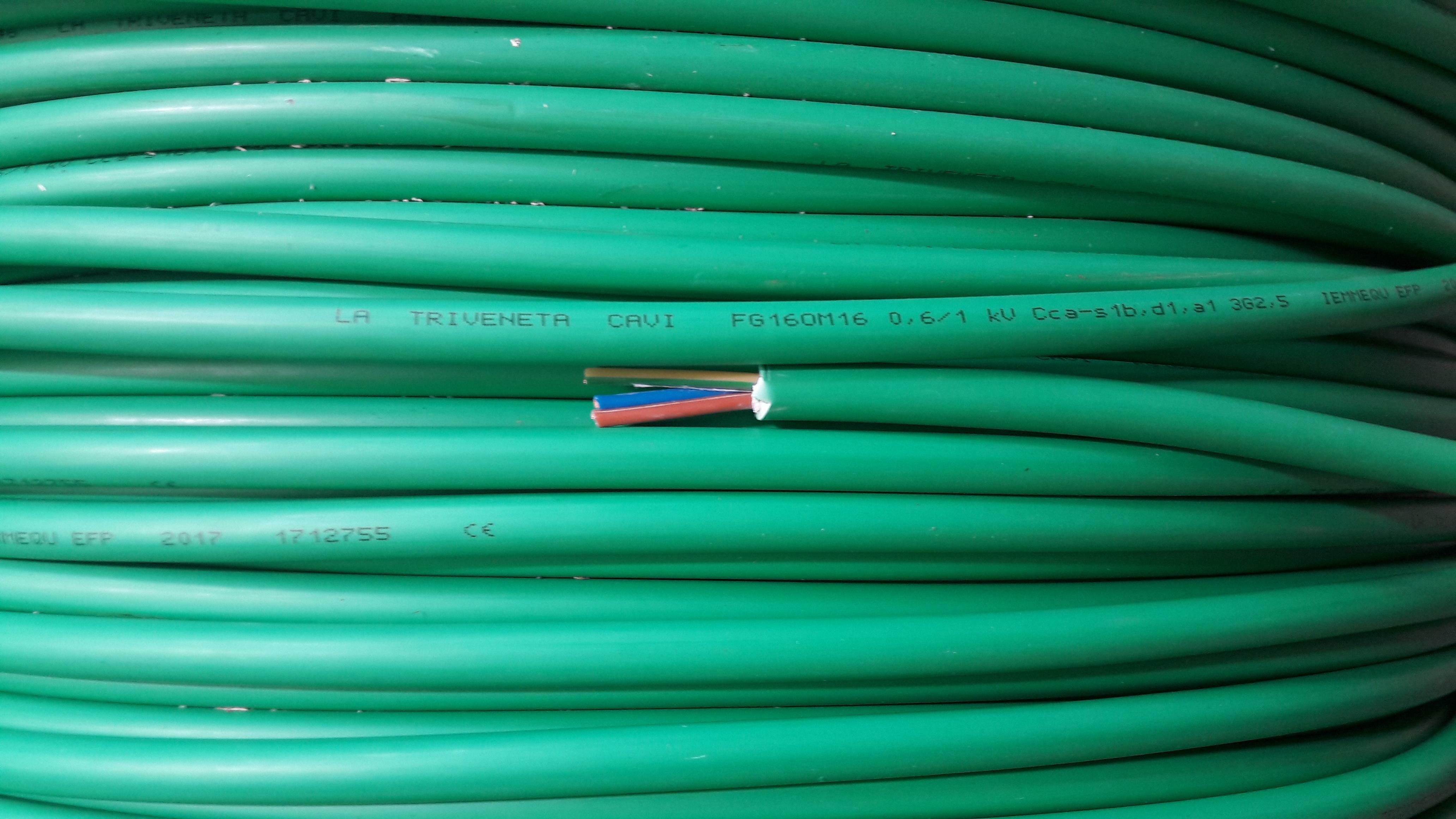cavi cavi al metro cavo fg16om16 multipolare fg16 verde 3 conduttori da 2.5mmq con giallo verde fg7om1-3gx2,5 fg16om16-3gx2,5