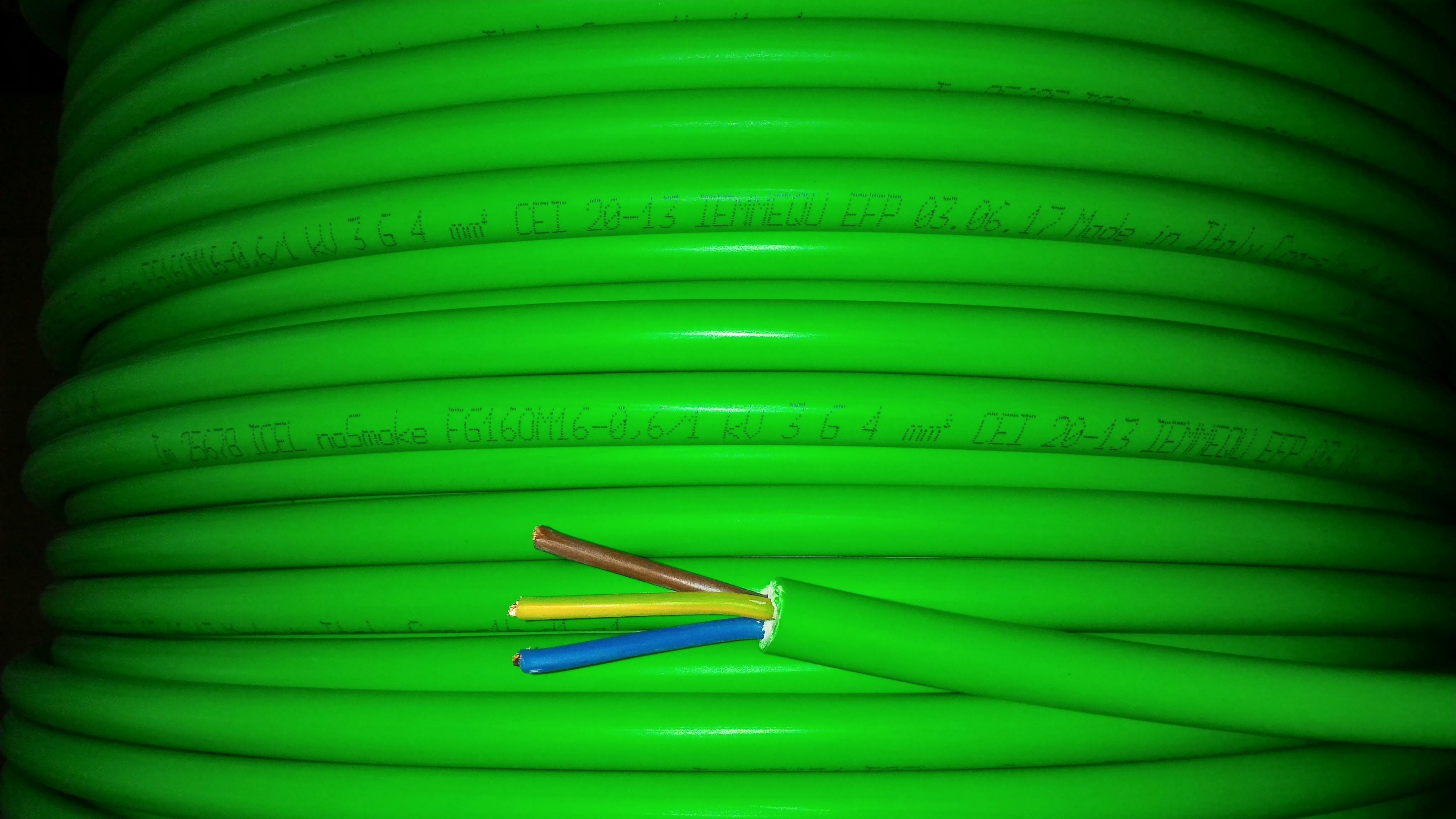 cavi cavi al metro cavo fg16om16 multipolare fg16 verde 3 conduttori da 4mmq con giallo verde fg7om1-3gx4 fg16om16-3gx4