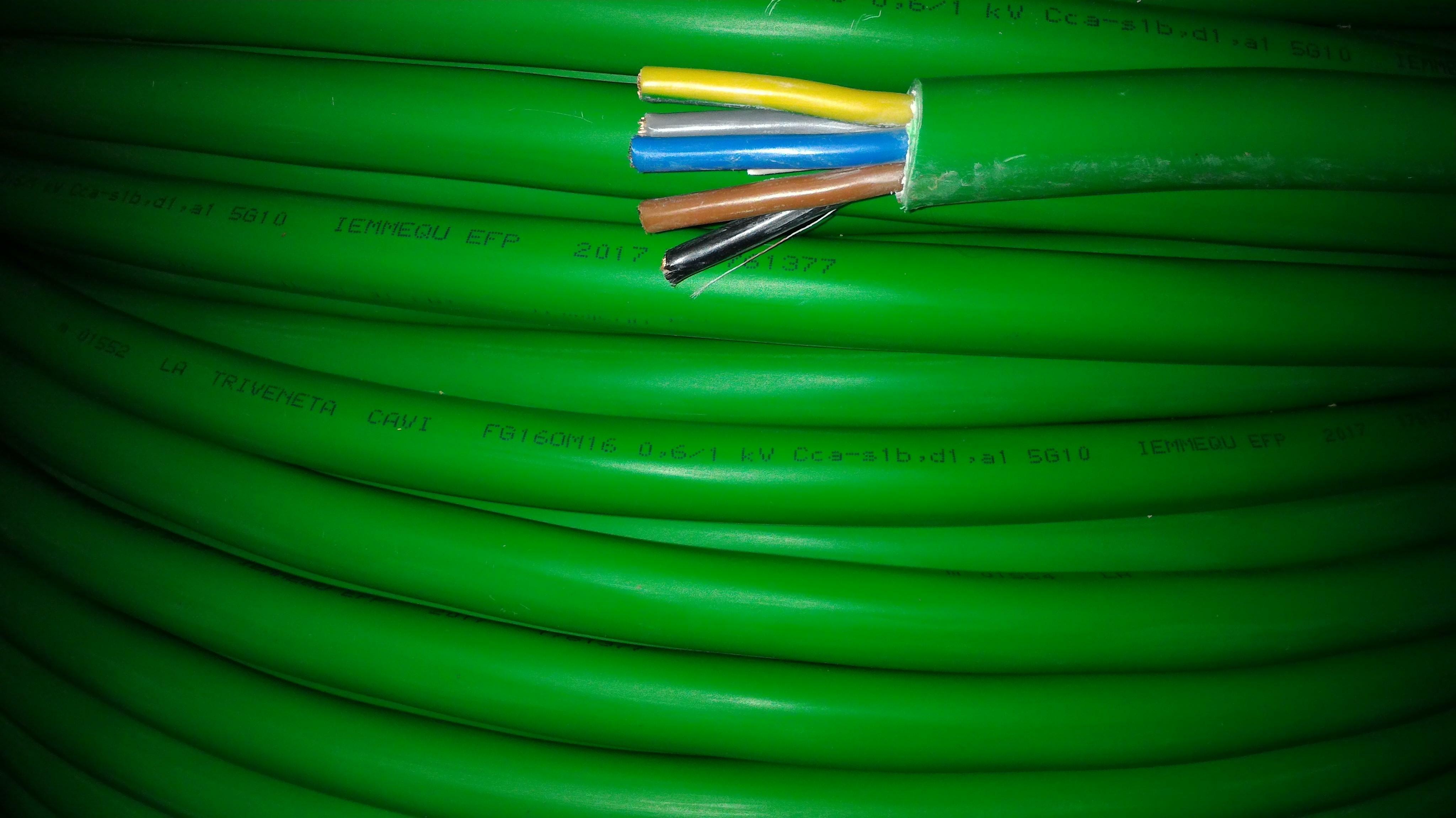 cavi cavi al metro cavo fg16om16 multipolare fg16 verde 5 conduttori da 10mmq con giallo verde fg7om1-5gx10 fg16om16-5gx10