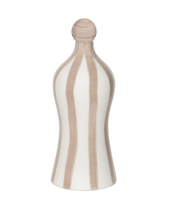 Bottiglia in ceramica Zafferano Lido per Poldina Stopper righe sabbia - RIG1507 01