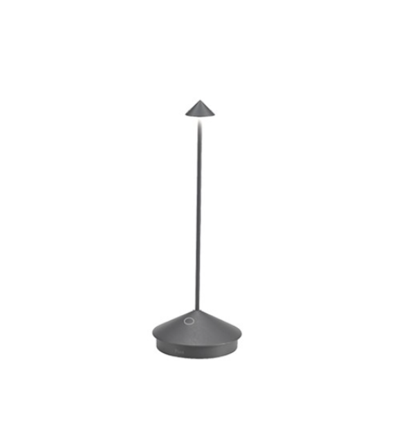 Lampada da tavolo led Zafferano Pina Pro ricaricabile 2200-2700-3000K IP54 2,2W grigio scuro -  LD1650N3 01