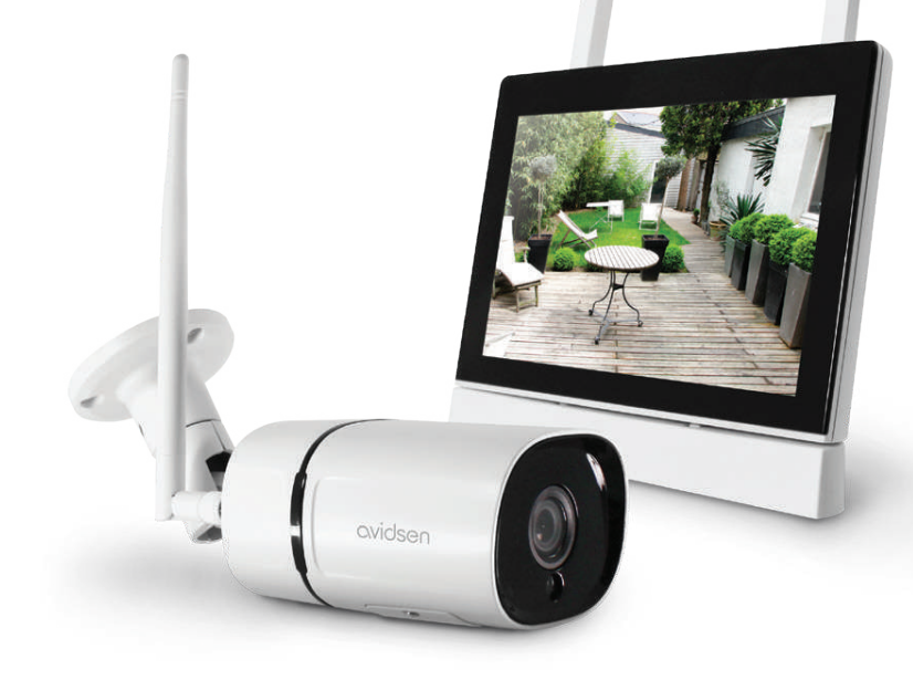 Kit DVR senza fili Avidsen monitor+camera wireless 4 canali portata max 15m bianco - 123412 01
