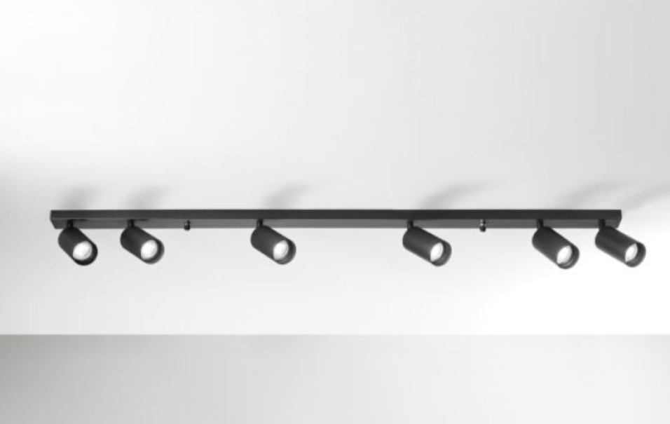 Lampada da parete e soffitto Affralux Simplie orientabile 6xGU10 nero - 777 01