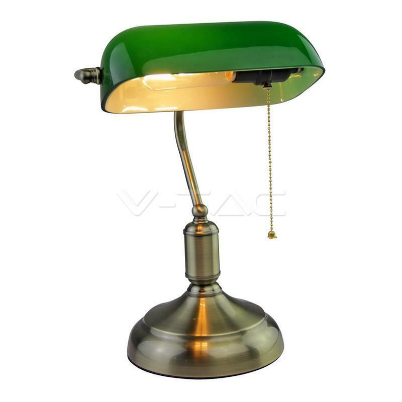 v-tac v-tac lampada da tavolo colore bronzo verde attacco e27  3912