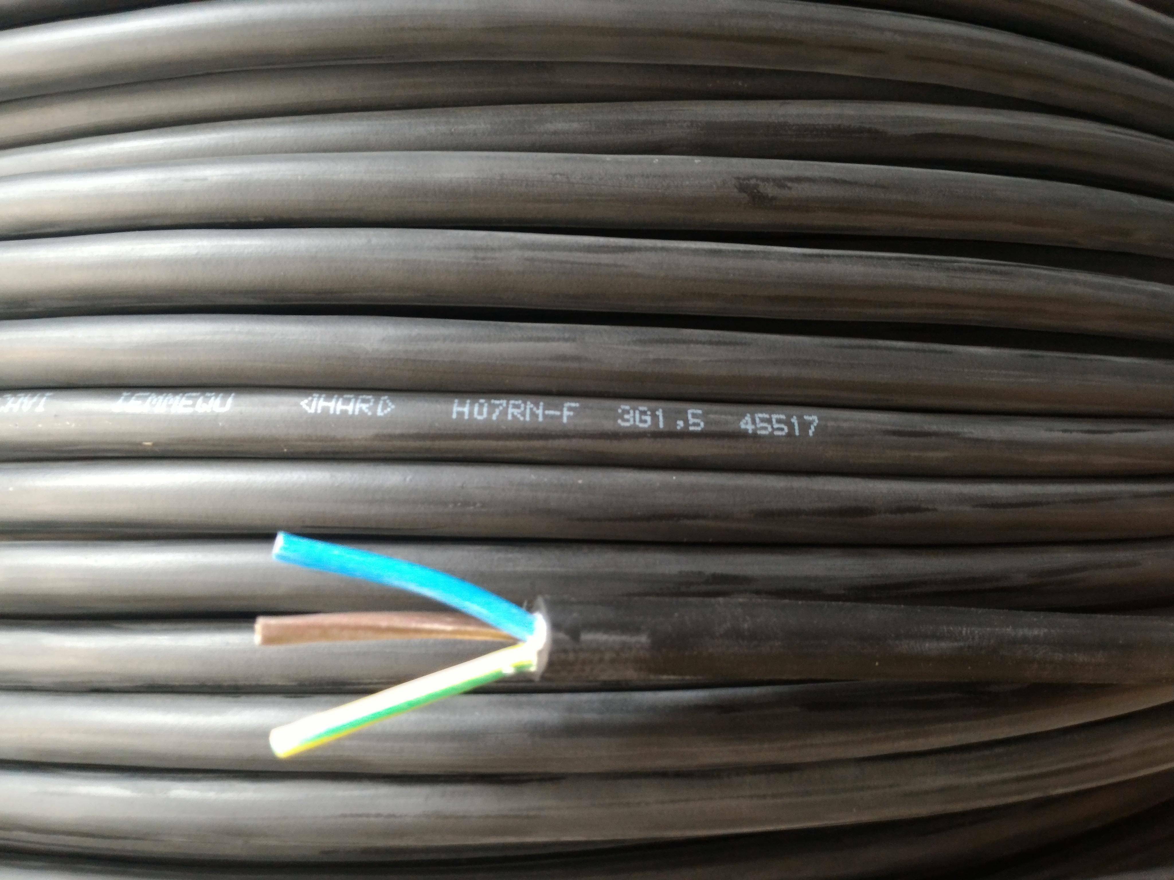 cavi cavi al metro cavo neoprene multipolare h07rn-f 3 conduttori da 1,5mmq con giallo verde h07rnf-3gx1,5