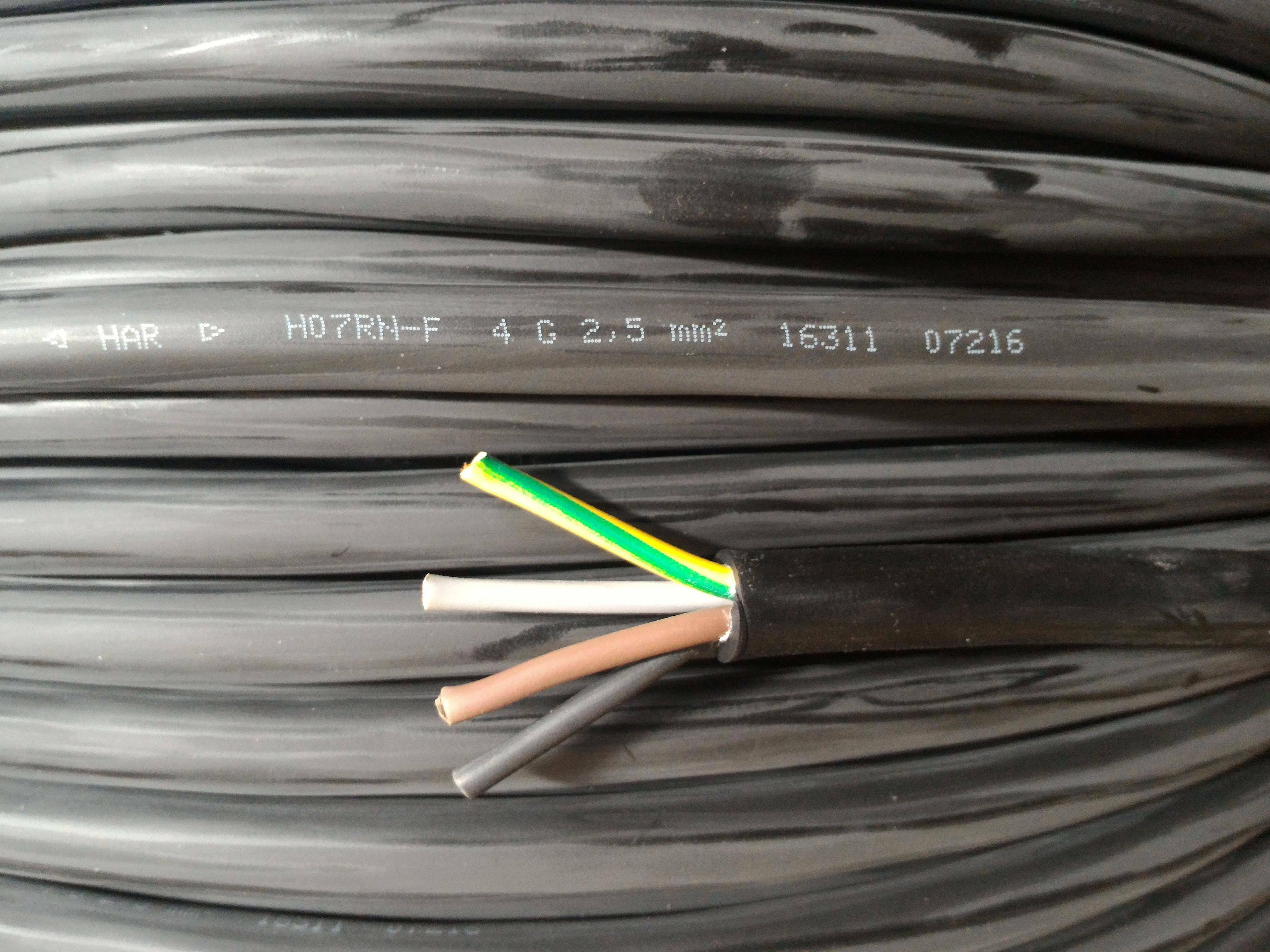 cavi cavi al metro cavo neoprene multipolare h07rn-f 4 conduttori da 2,5mmq con giallo verde h07rnf-4gx2,5