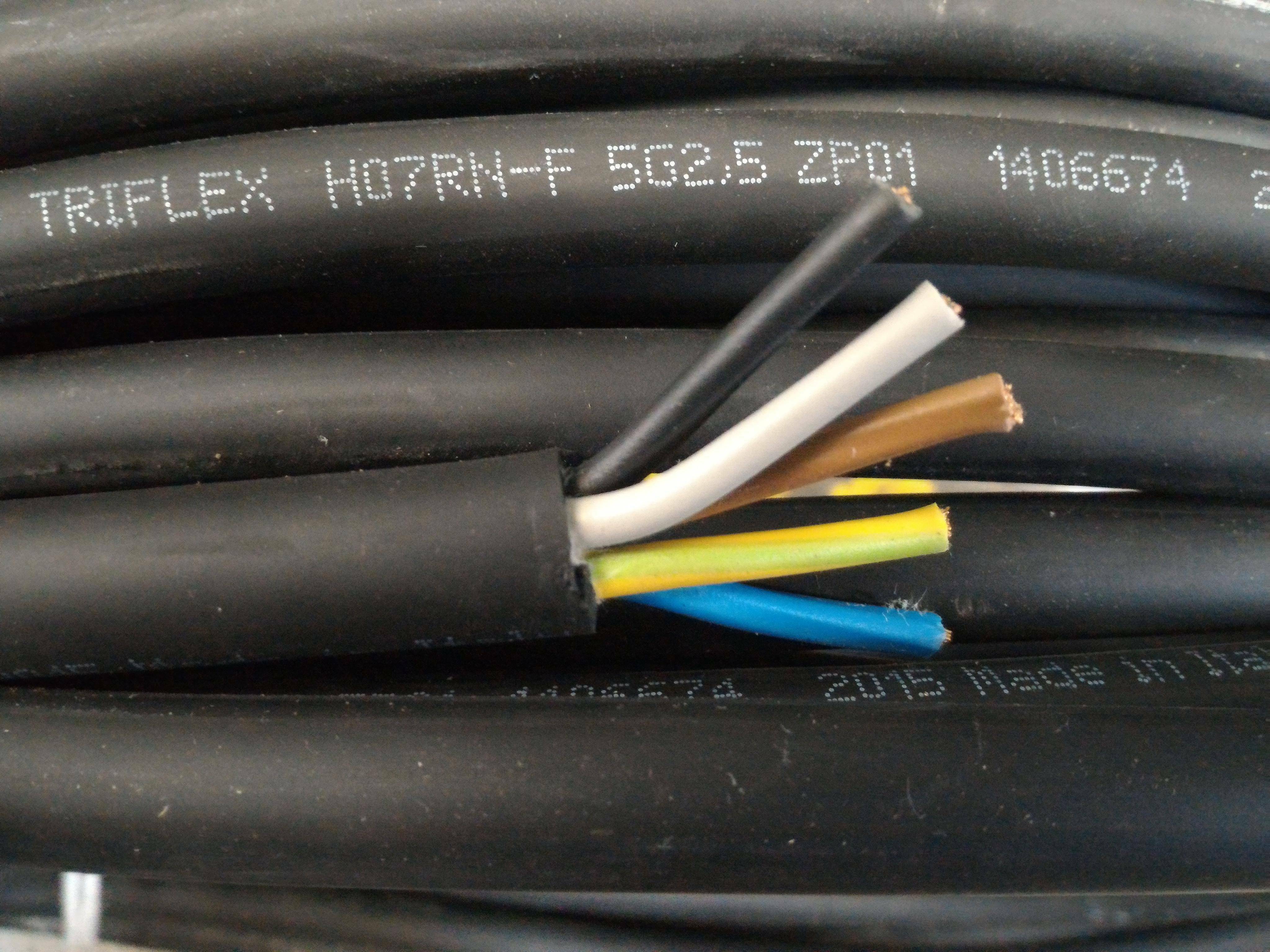 cavi cavi al metro cavo neoprene multipolare h07rn-f 5 conduttori da 2,5mmq con giallo verde h07rnf-5gx2,5