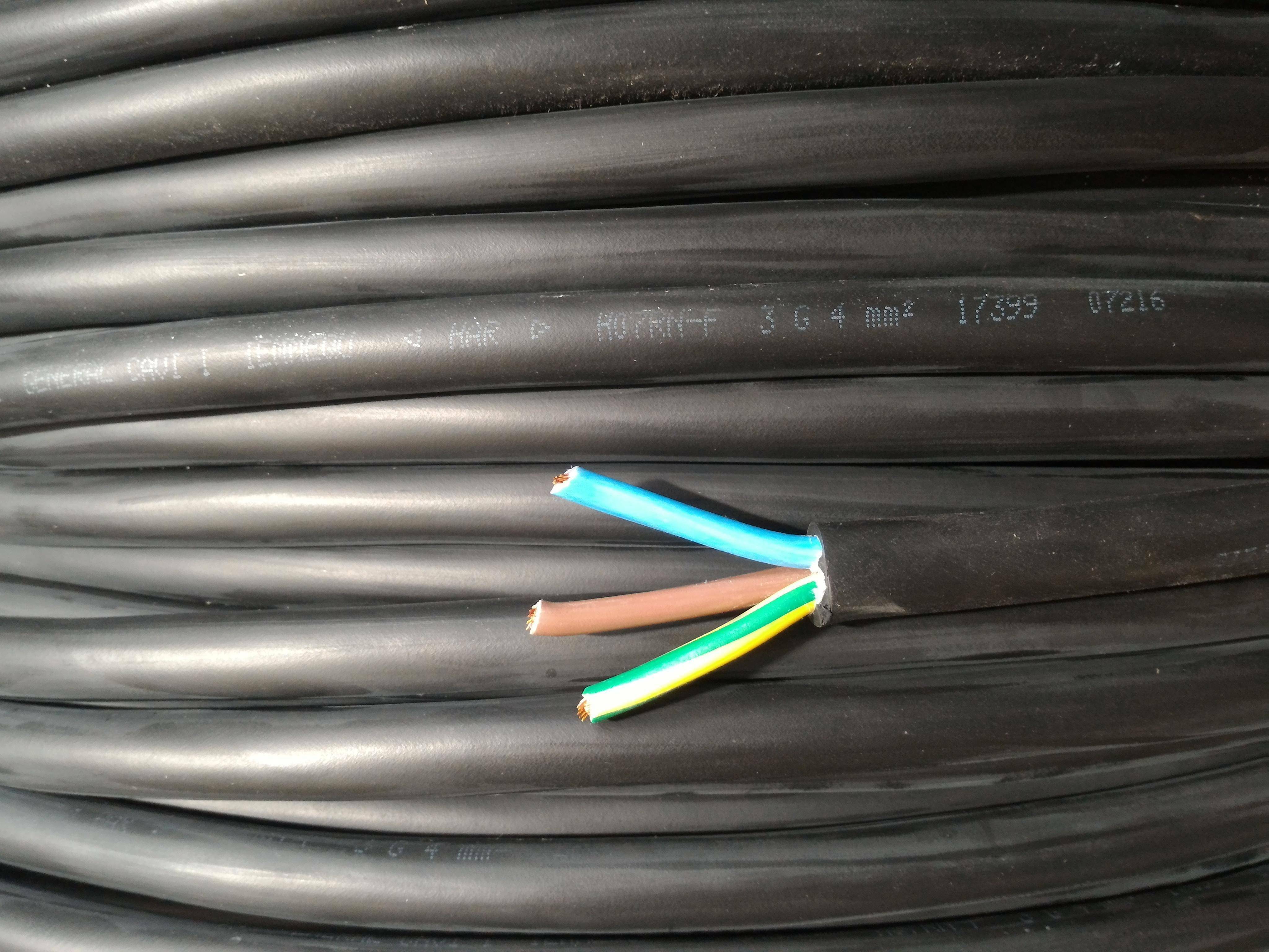 cavi cavi al metro cavo neoprene multipolare h07rn-f 3 conduttori da 4mmq con giallo verde h07rnf-3gx4