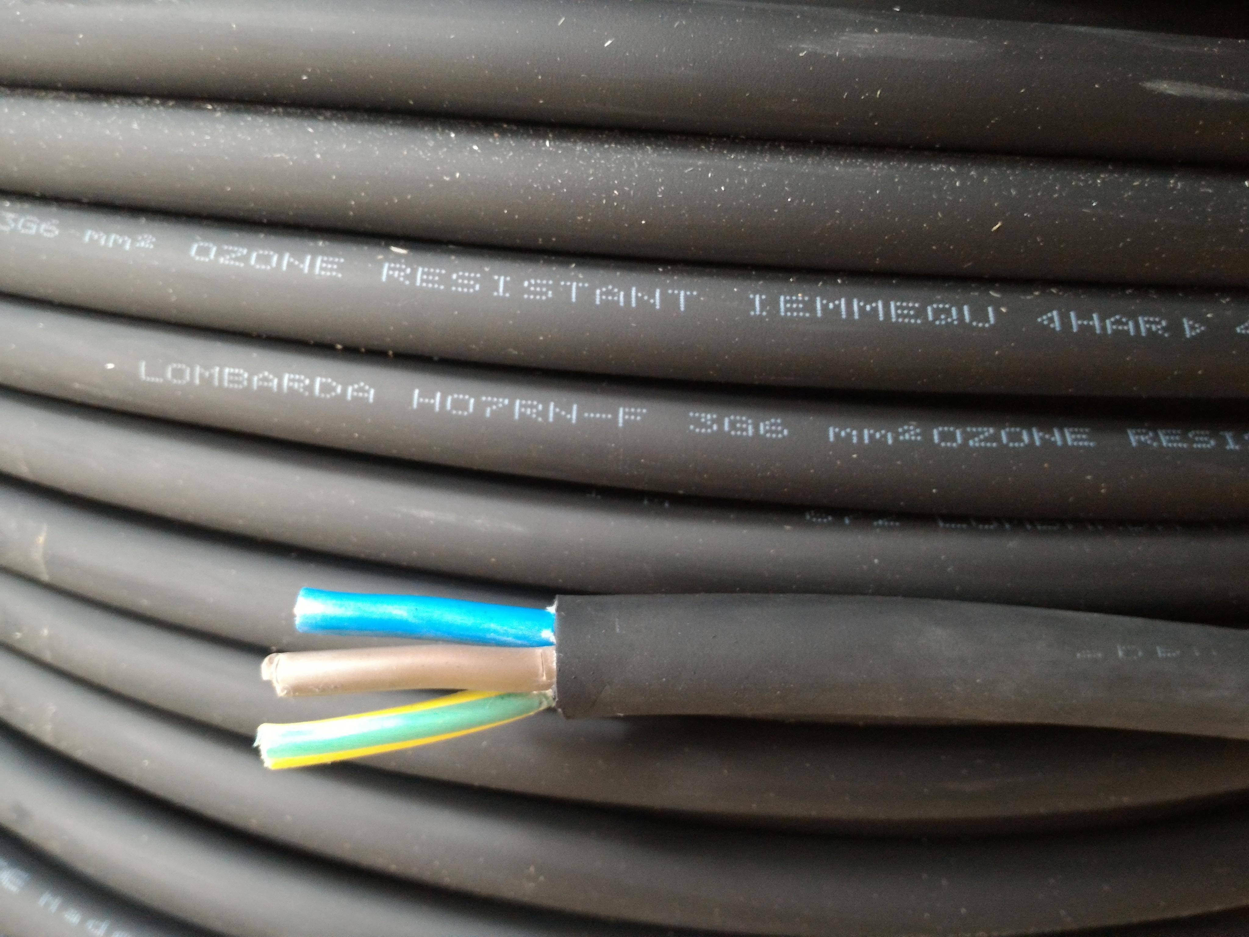 cavi cavi al metro cavo neoprene multipolare h07rn-f 3 conduttori da 6mmq con giallo verde h07rnf-3gx6