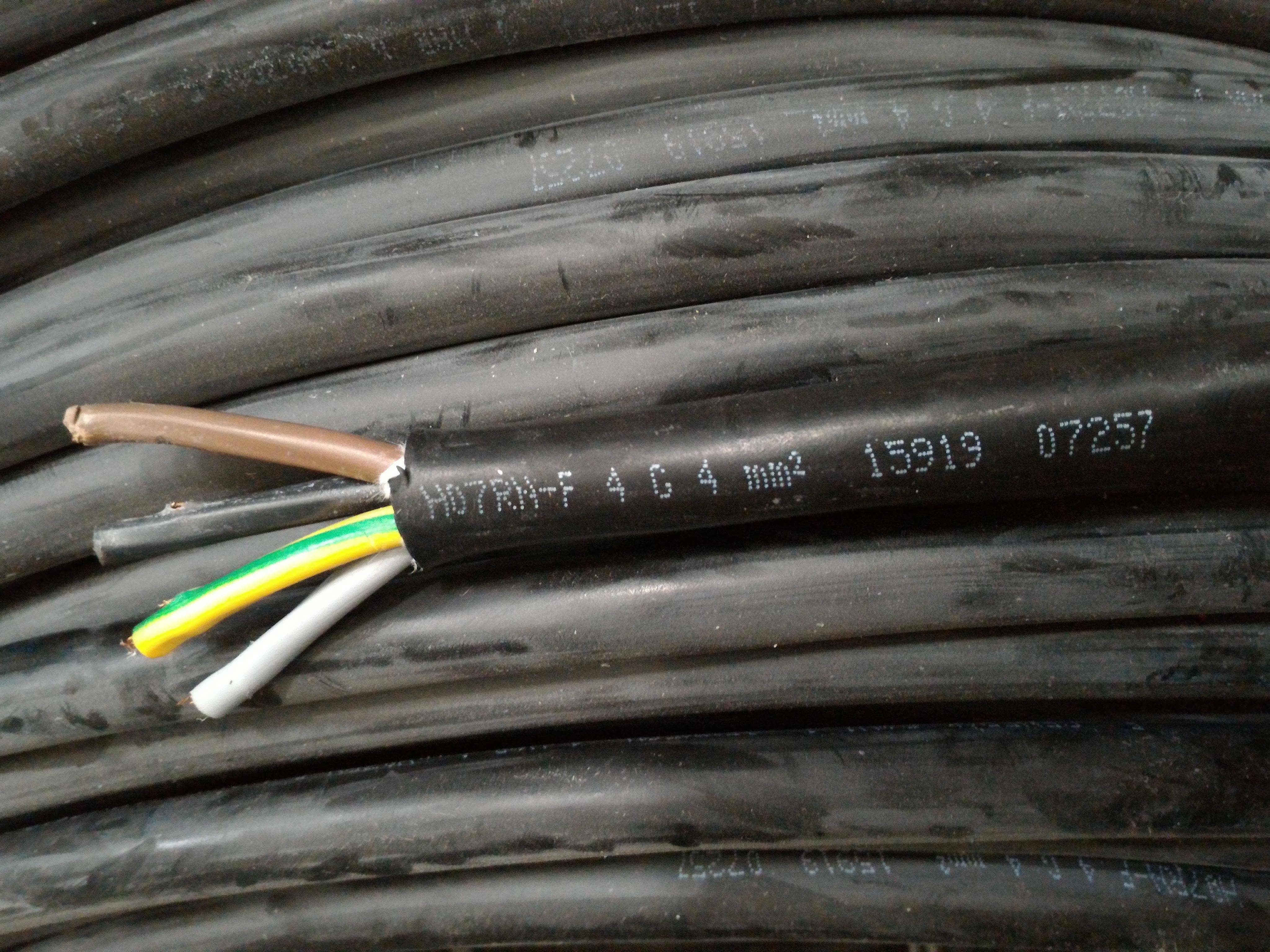 cavi cavi al metro cavo neoprene multipolare h07rn-f 4 conduttori da 4mmq con giallo verde h07rnf-4gx4