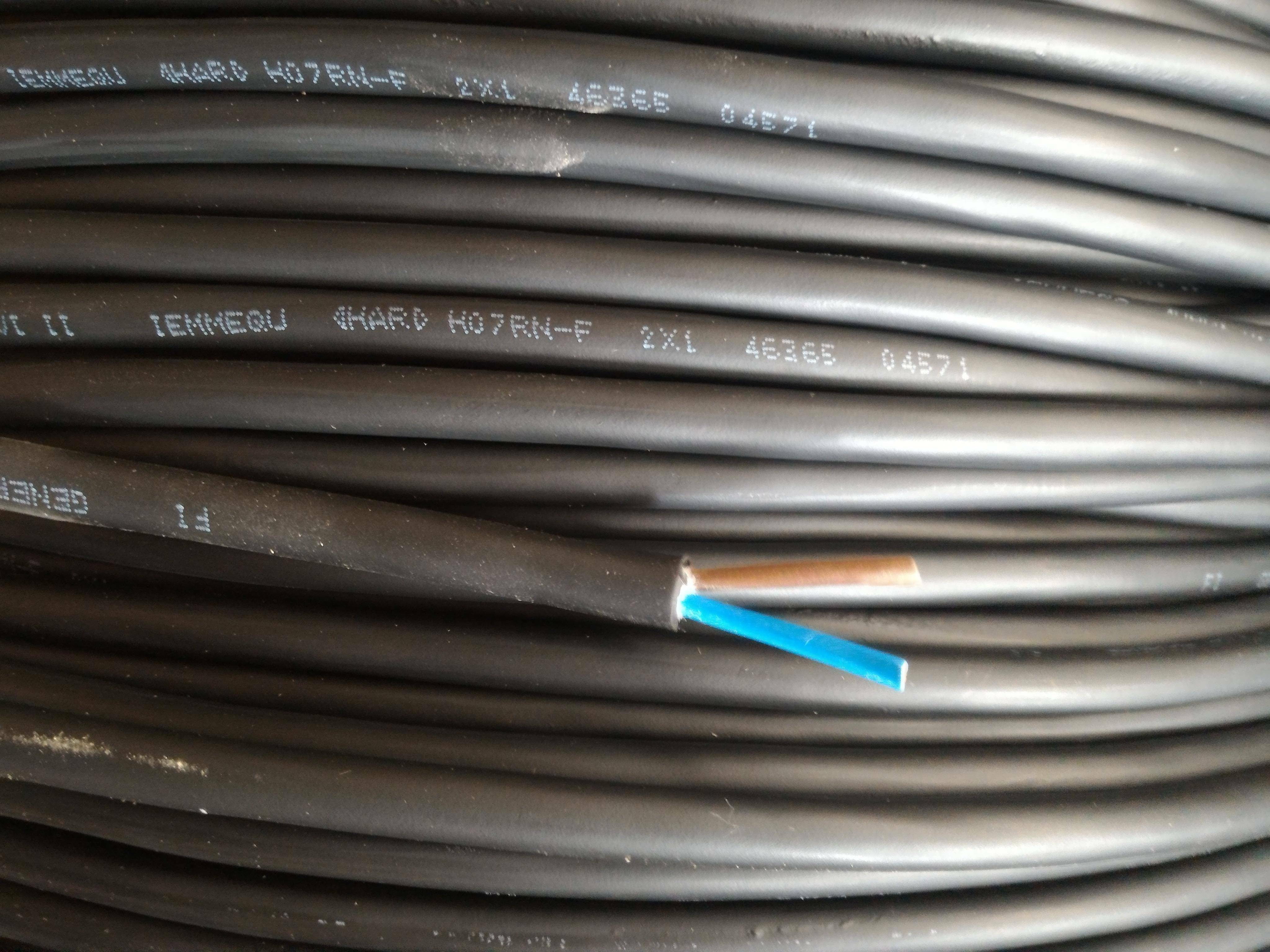 cavi cavi al metro cavo neoprene multipolare h07rn-f 2 conduttori da 1mmq senza giallo verde h07rnf-2x1