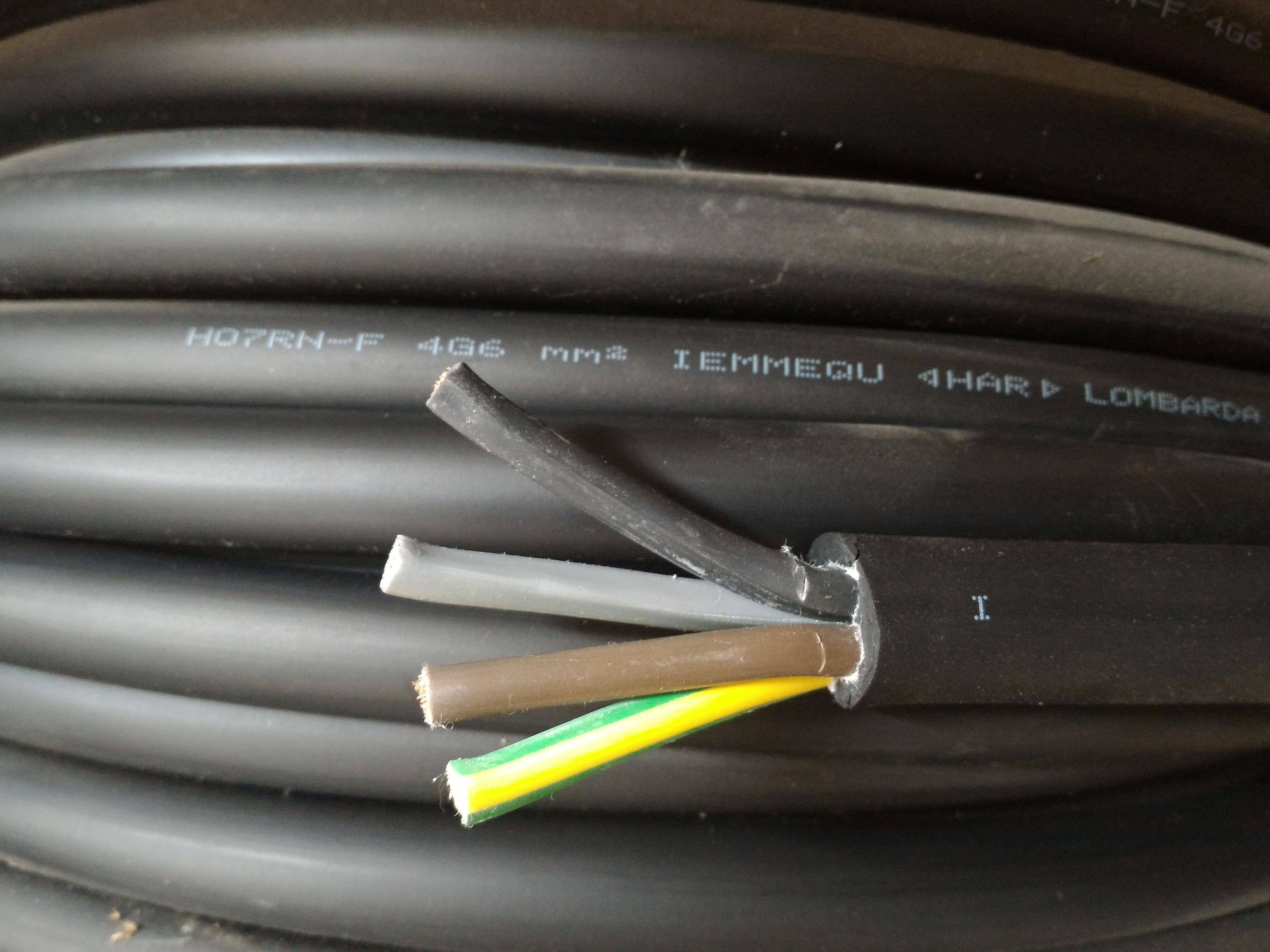 cavi cavi al metro cavo neoprene multipolare h07rn-f 4 conduttori da 6mmq con giallo verde h07rnf-4gx6