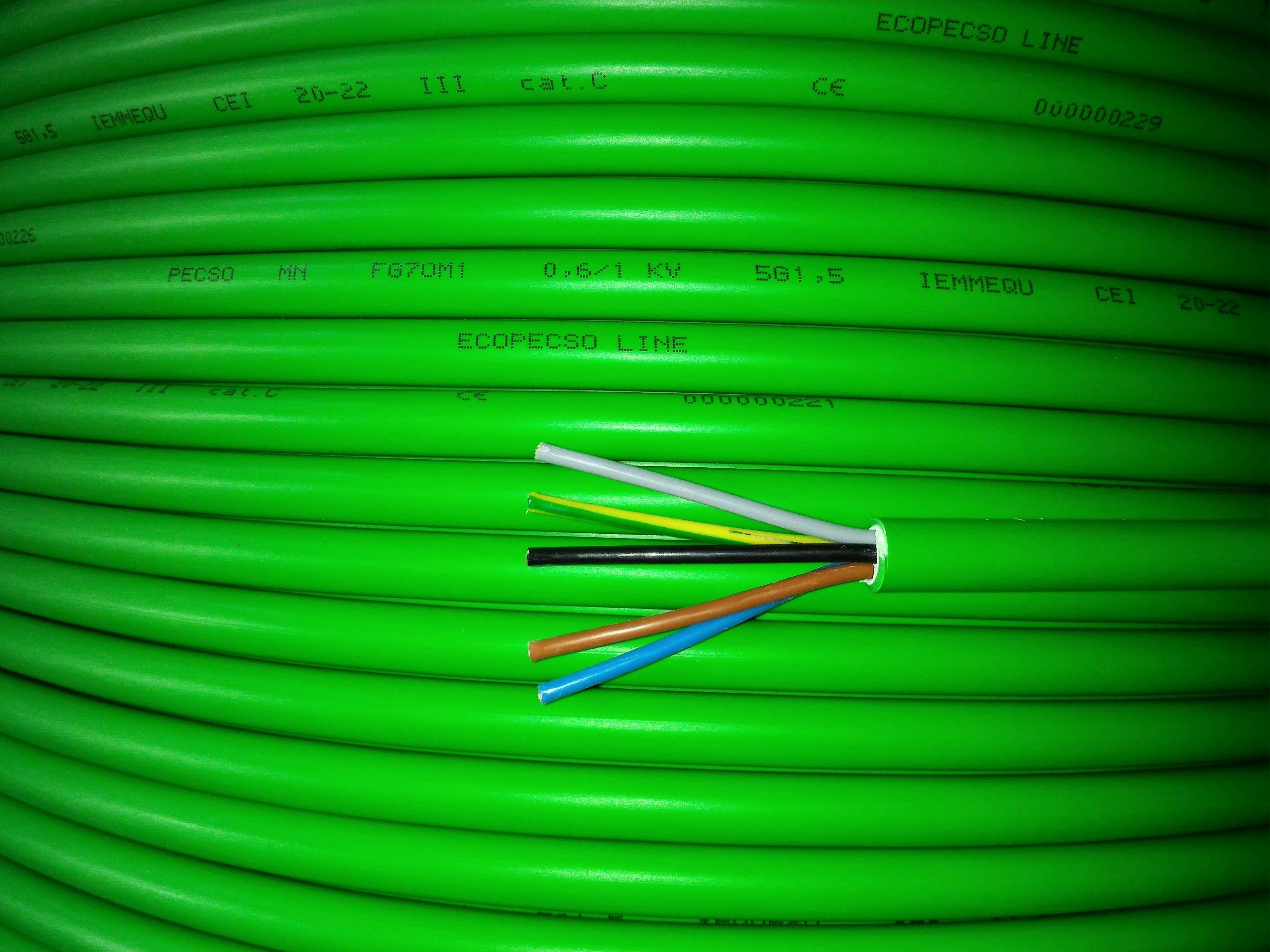 cavi cavi al metro cavo fg16om16 multipolare fg16 verde 5 conduttori da 1.5mmq con giallo verde fg7om1-5gx1,5 fg16om16-5gx1,5