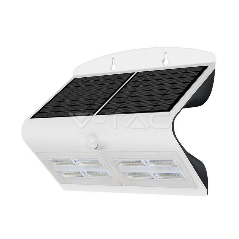 v-tac v-tac led sensor 6,8w luce naturale 4000k con pannello solare vt-767-7 8278