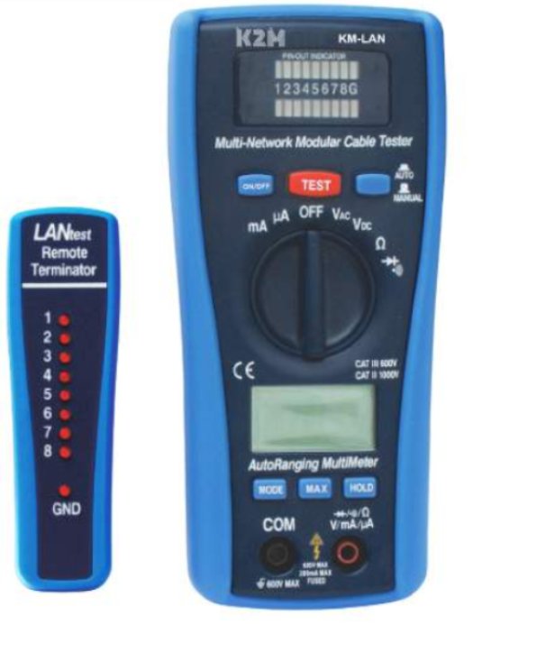 Multimetro e LAN tester K2M 200mA 600V blu - 50100930 01