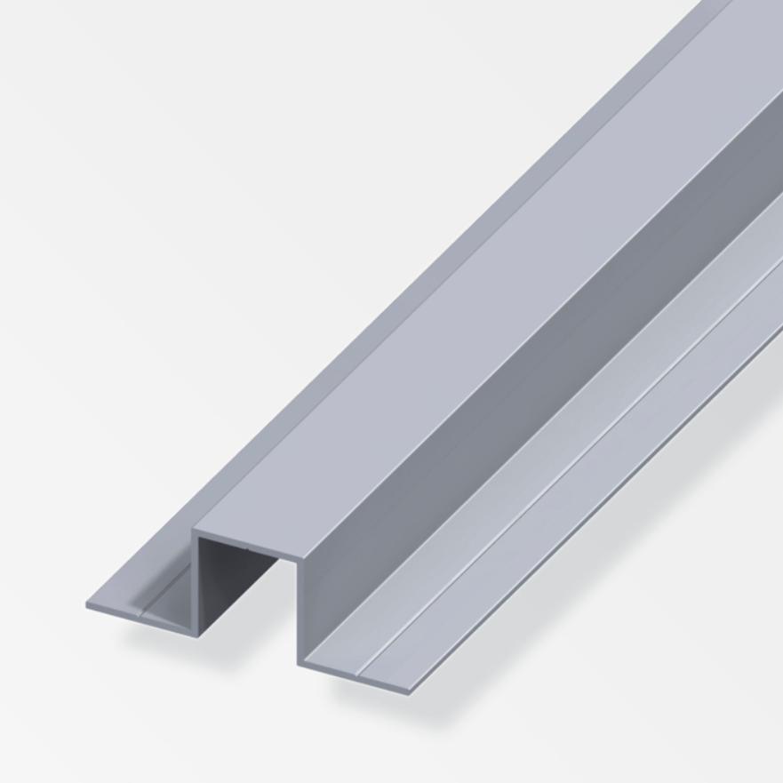 Profilo quadrato a U Alfer Aluminium con 2 lati da 180 gradi 23.5x67.5mm 1m - 25970 01
