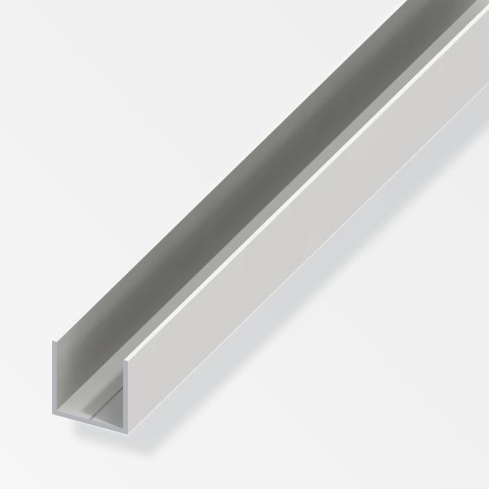 Profilo quadrato a U Alfer Aluminium 7.5x1mm lunghezza 1m bianco - 21442 01