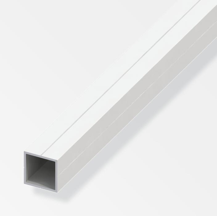 Tubo quadrato Alfer Aluminium 23.5x1.5mm lunghezza 1m effetto bianco - 21210 01
