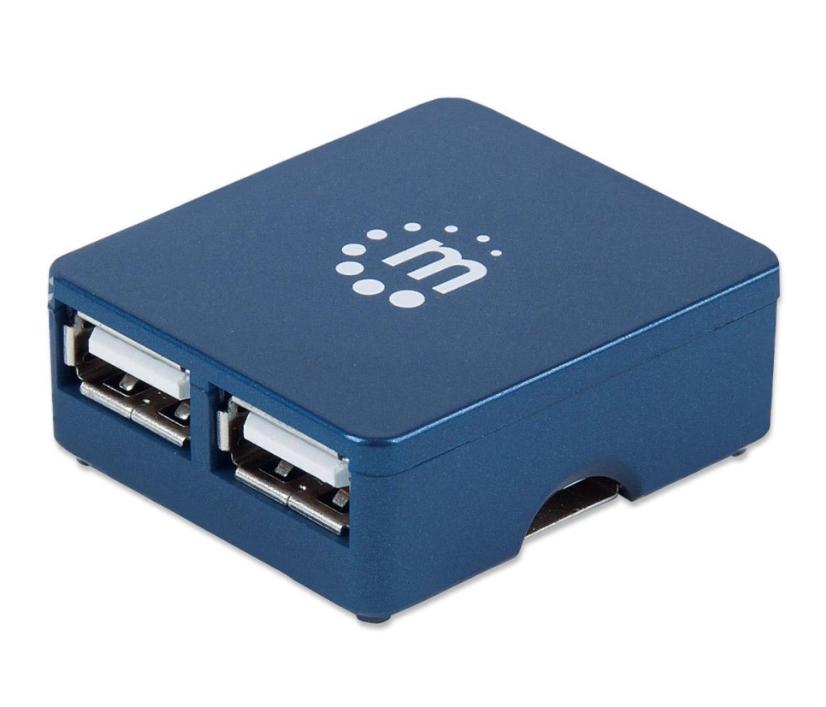 Hub micro usb IC Intracom Manhattan 4 porte blu - 160605 01