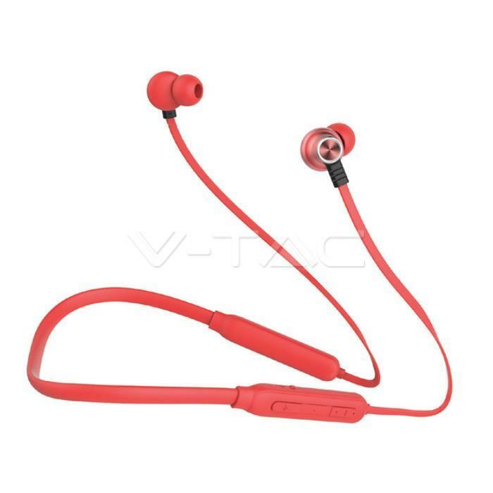 v-tac v-tac cuffie bluetooth sports earphones senza fili 500mah ricaricabili colore rosso vt-6166 7711