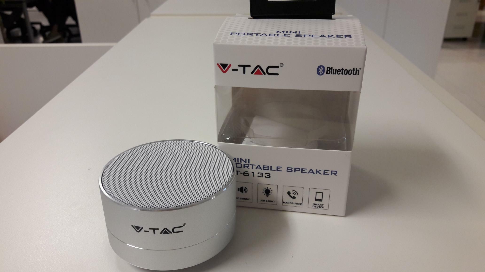 v-tac v-tac mini speaker bluetooth 3w colore grigio vt-6133 7713