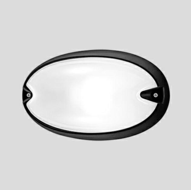 performance in lighting spa prisma sbp plafoniera ovale da esterno nera chip 005702