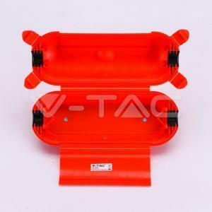 Scatola di sicurezza impermeabile per prese di estensione in polipropilene colore nero e rosso/ arancione vt-1124-3 8819