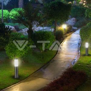 Paletto da giardino ip44 altezza 45 cm e27 lampadina esclusa nickel satinato 8958