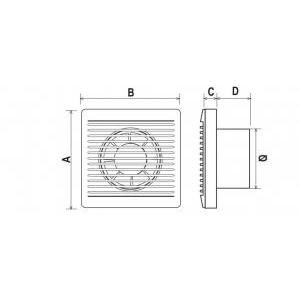 Aspiratore elicoidale  aa10e-da parete diametro 100/4