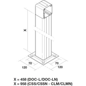 Colonnina per selettore  altezza 1m alluminio naturale - 001css