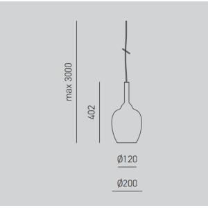 Kit sospensione in vetro  ofelia max 60w 1xe27 cromo specchiato - ofelia s/10 c