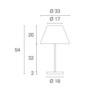 Lampada da tavolo  soft table max 15w 1xe27 cromo - tav564