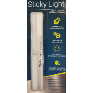 Luce led con sensore  sticky light 4 pile aaa non incluse - igz146