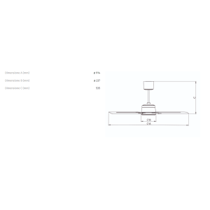 Ventilatore da soffitto  nordik eco 90/36 reversibile risparmio energetico - 0000061060