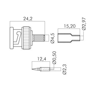 Connettori bnc  diametro cavo 3mm 10pz - 80-109