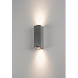 Lampada da parete slv theo up/down 2xgu10 50w alluminio spazzolato - 1000329