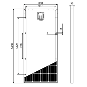 Pannello fotovoltaico  180w 24.3v - mm180-12/1