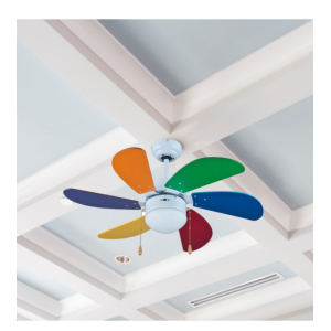 Ventilatore da soffitto con luce  70w 6 pale 3 velocità - zfs690c