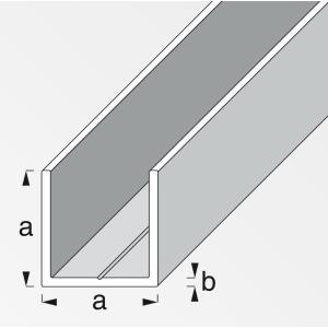 Profilo quadrato a u alfer aluminium 15.5x1.5mm lunghezza 1m bianco - 21446