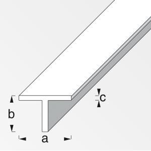 Profilo quadrato a t alfer aluminium 19.5x1.5mm lunghezza 1m naturale - 25728