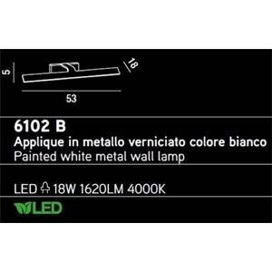 Applique led 18w in metallo colore bianco 6102b