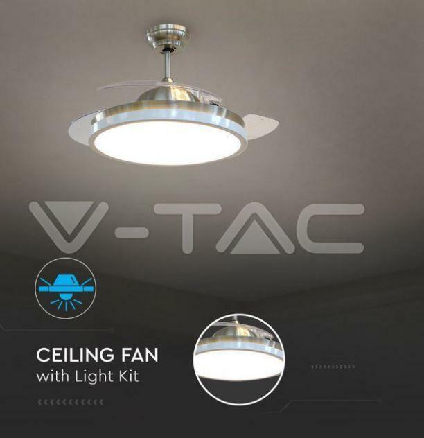 v-tac v-tac ventilatore led da soffitto 30w 3 in 1 3 pale vt-3042-3 7929