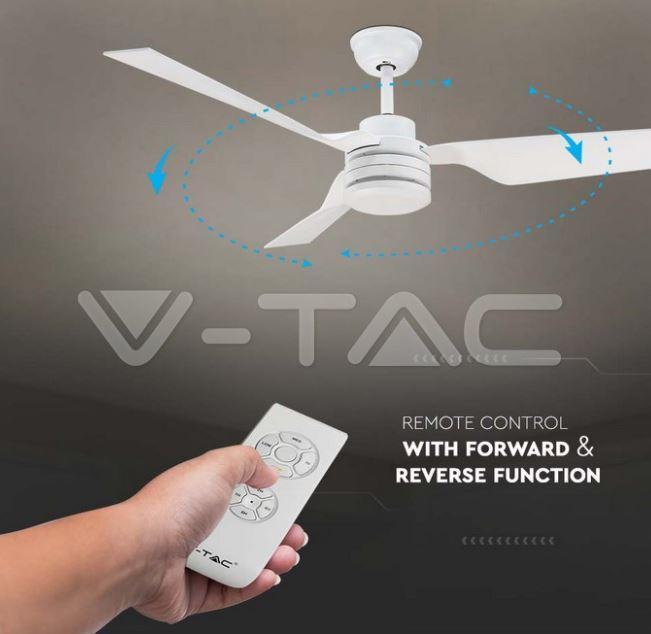 v-tac v-tac ventilatore a soffitto 3 velocita 65w telecomando bianco vt-6552-3 2866