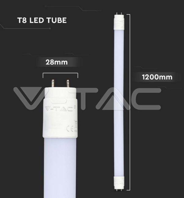 v-tac tubo led v-tac 21672 vt-122-chip samsung-16,5w g13 4000k 120cm