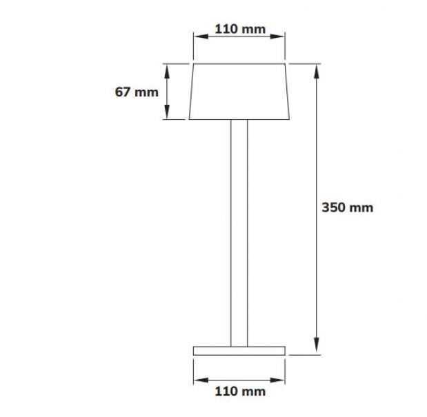 dkl italia lampada da tavolo led idea dkl dol61082abr-ricaricabile-3,3w 3000k ip65-corten