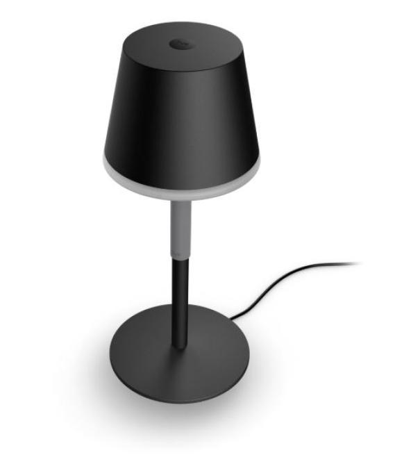 Lampada da tavolo led Philips Hue Go portatile e ricaricabile nera - 40459500 02