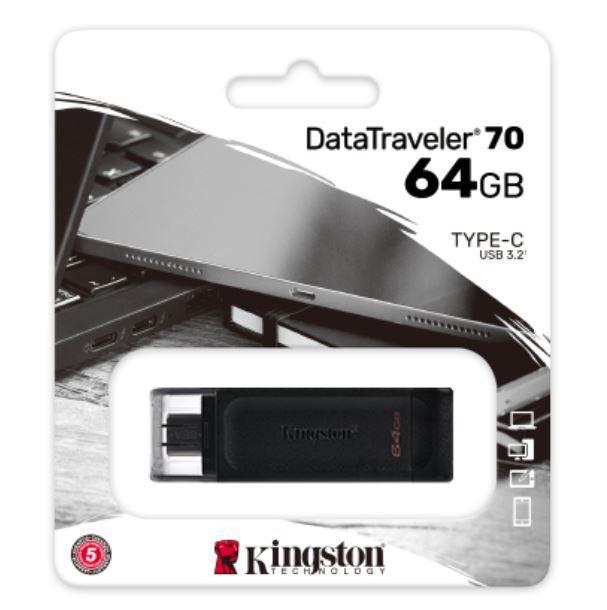 Pen drive Kingston DataTraveler 70 flash USB-C 64GB -  DT7064GB 02