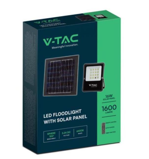 Kit pannello solare + proiettore led V-tac 16W 4000K IP65  VT-55200 - 6969 02